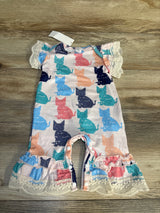 NEW Shein Cat Print Jumpsuit Pink sz 0-3m