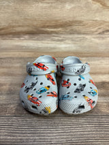 Crocs Classic Clogs Racecar Print, Grey sz 7c