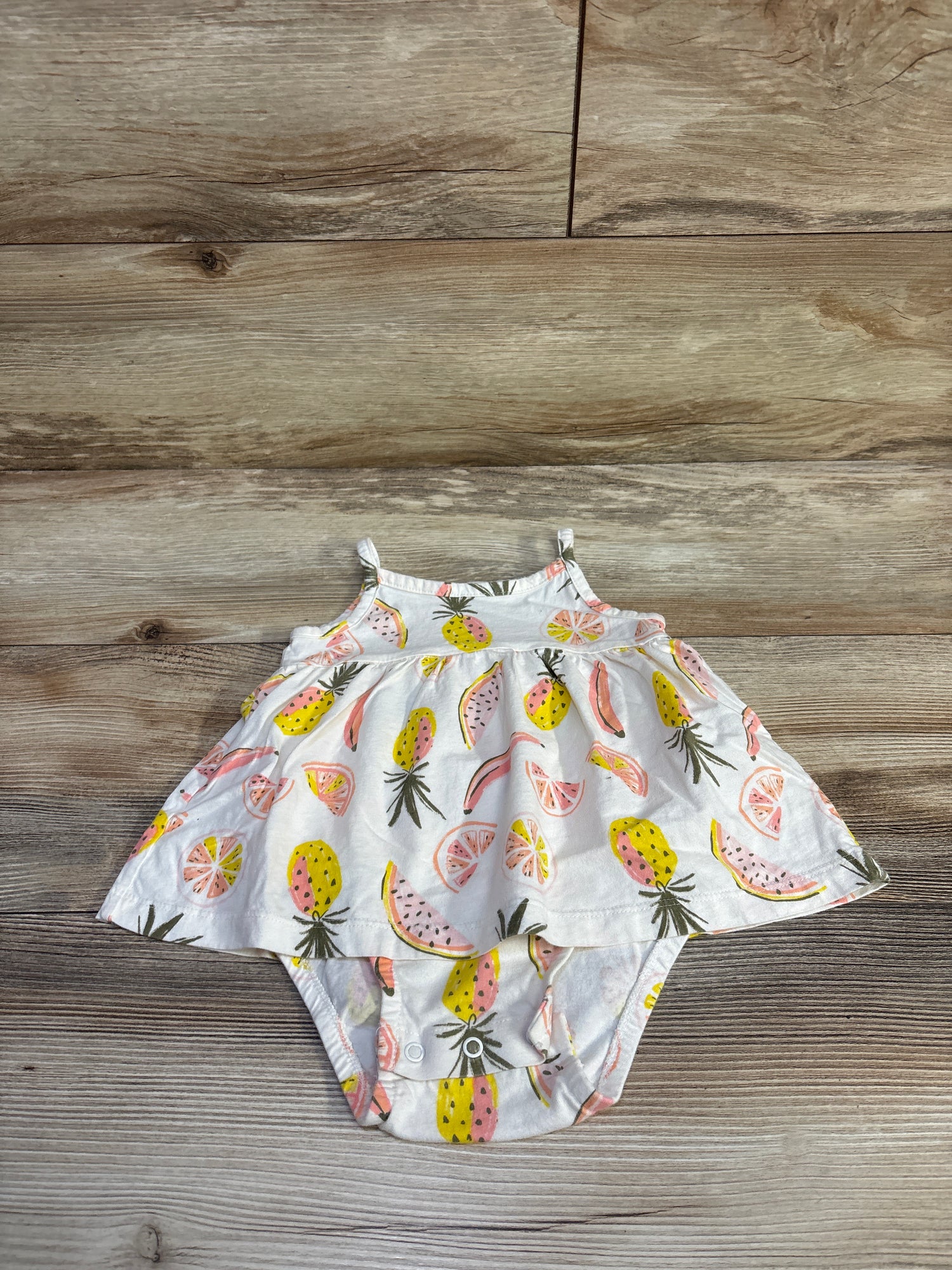 Carter's Fruit Print Bodysuit Dress White sz 12m