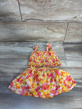 Old Navy 2pc Sleeveless Smocked Top & Skort Set Yellow sz 3-6m