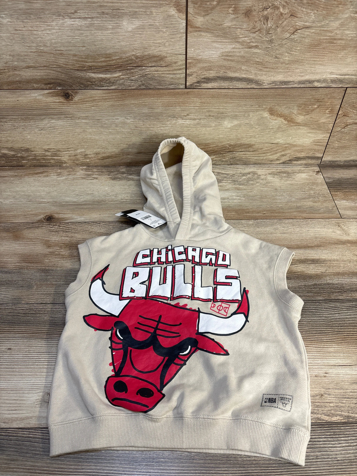 NEW Cotton:On Kids  NBA Chicago Bulls Oversized Hoodie Beige sz 2T
