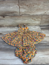 Ralph Lauren 2pc Floral Dress & Bloomers Set Orange sz 3m