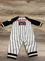 Boxlunch x Disney Mickey Mouse Vintage Striped Baseball Jersey Coverall Black sz 6m