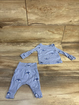 Just One You Comfy Soft 2pc Pajama Set Blue sz Newborn