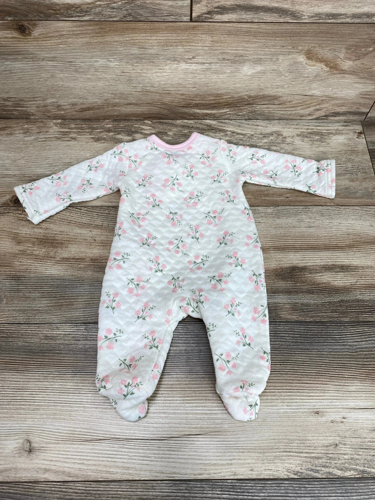 Mini Bean Floral Ruffle Sleeper White sz 0-3m