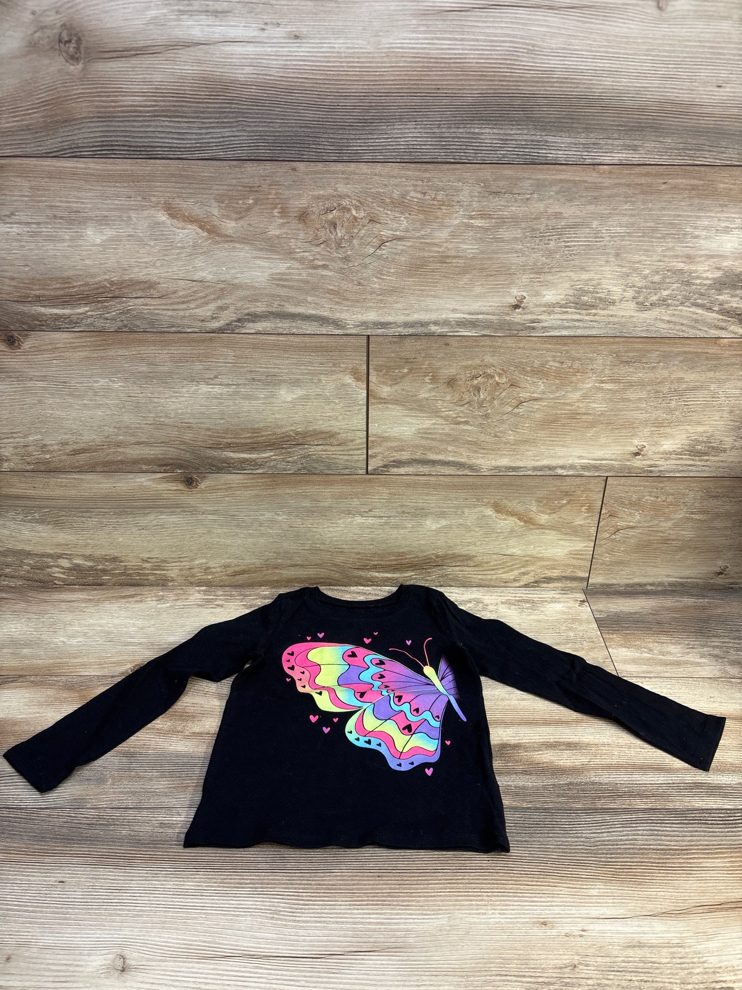 Children's Place Butterfly Shirt Black sz 4T