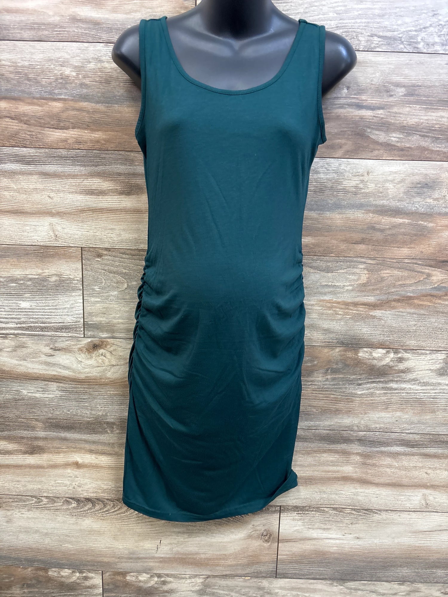 Maternity Tank Ruched Dress Green sz Medium