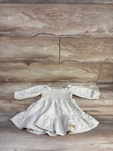 Little Co. Crochet Long Sleeve Dress Beige sz 9m
