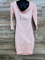 NEW Bump Biddy Ribbed Bodycon Dress Pink sz Medium