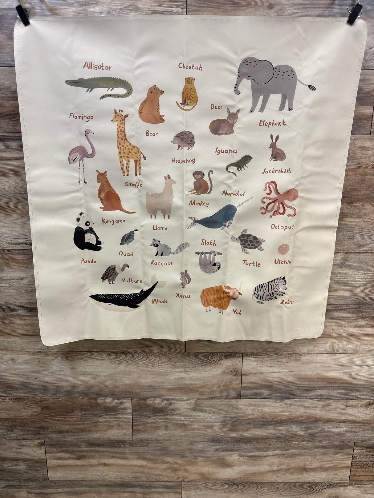 Gathre Mini Highchair Mat in Animal Alphabet