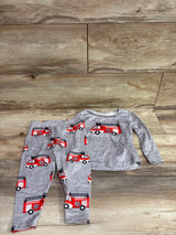 Shein 2pc Firetruck Pajama Set Grey sz 18-24m