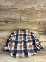 Modern Moments Fleece Plaid Button-Up Jacket Tan sz 4T