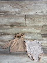 Nike 2pc Full Zip Hoodie & Bodysuit Set Brown sz 3m