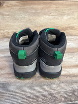 Mishansha Child Outdoor Ankle Hiking Boots with Hook & Loop Black/Green Sz 12c