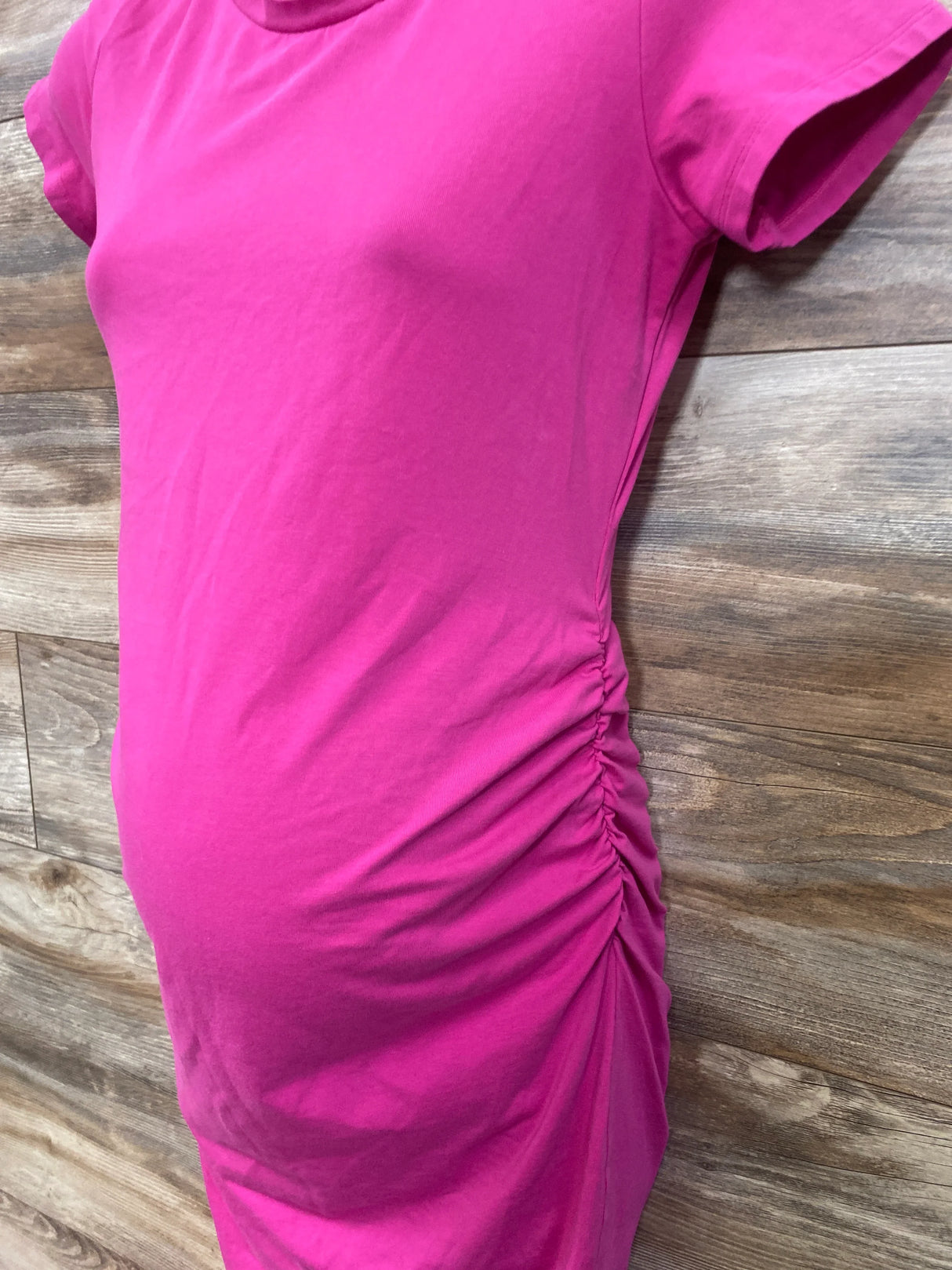 Old Navy Maternity Ruched Bodycon Dress Hot Pink sz Small