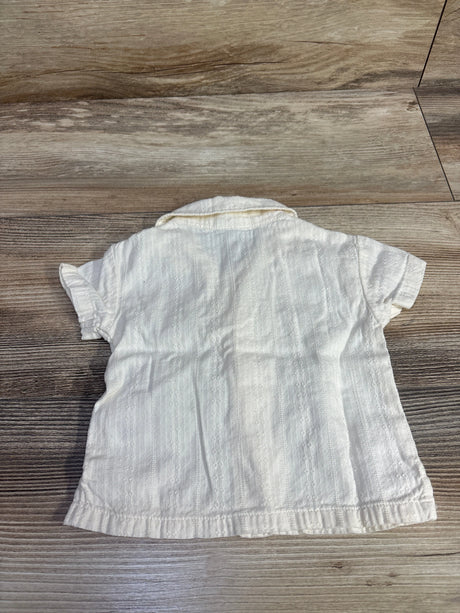 Old Navy Button Up Shirt White sz 0-3m - Me n Mommy To Be