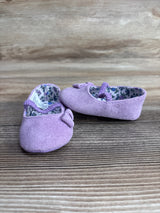 Janie & Jack  Suede Bow Soft Sole Shoes Violet sz 1/2c