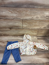 NEW Baby Essentials 2pc Ladybug Windbreaker Jacket & Pants Set Ivory sz 12m