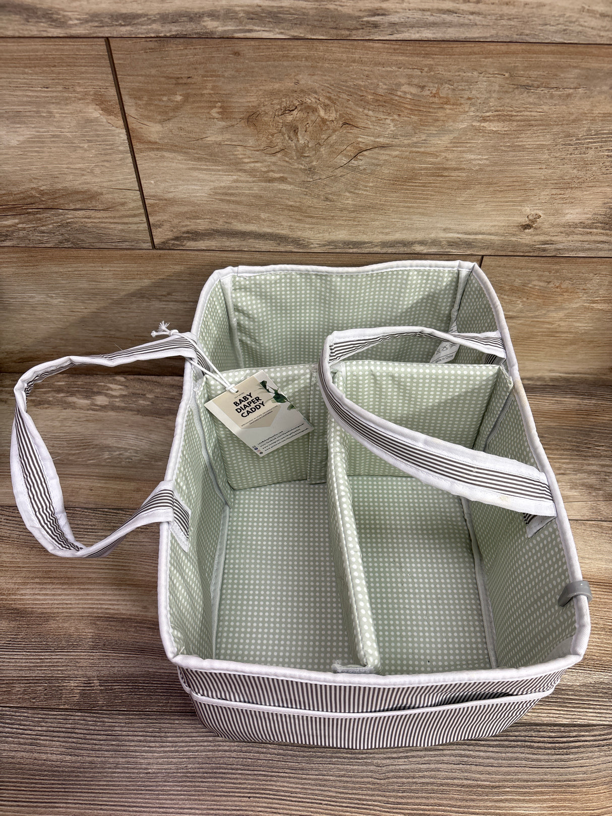 NEW Lily Miles Diaper Caddy Organizer - Grey/Mint