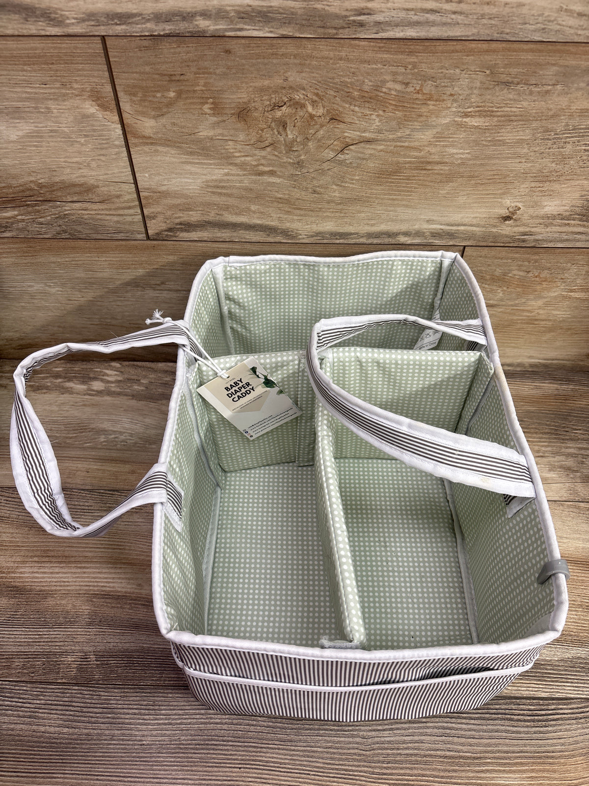 NEW Lily Miles Diaper Caddy Organizer - Grey/Mint