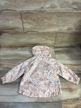 Max Studio Floral Hooded Windbreaker Beige sz 18m