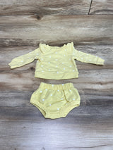 Cat & Jack 2pc Polka Dot Sweatshirt & Bottoms Yellow sz Newborn