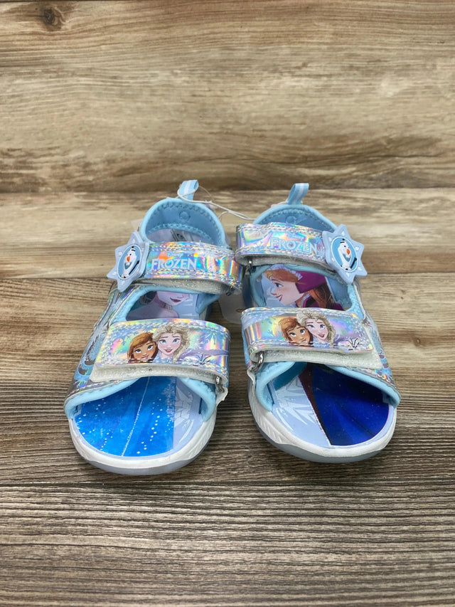 NEW Disney Frozen Adventure Ankle Strap Light Up Sandals Blue sz 11c - Me 'n Mommy To Be