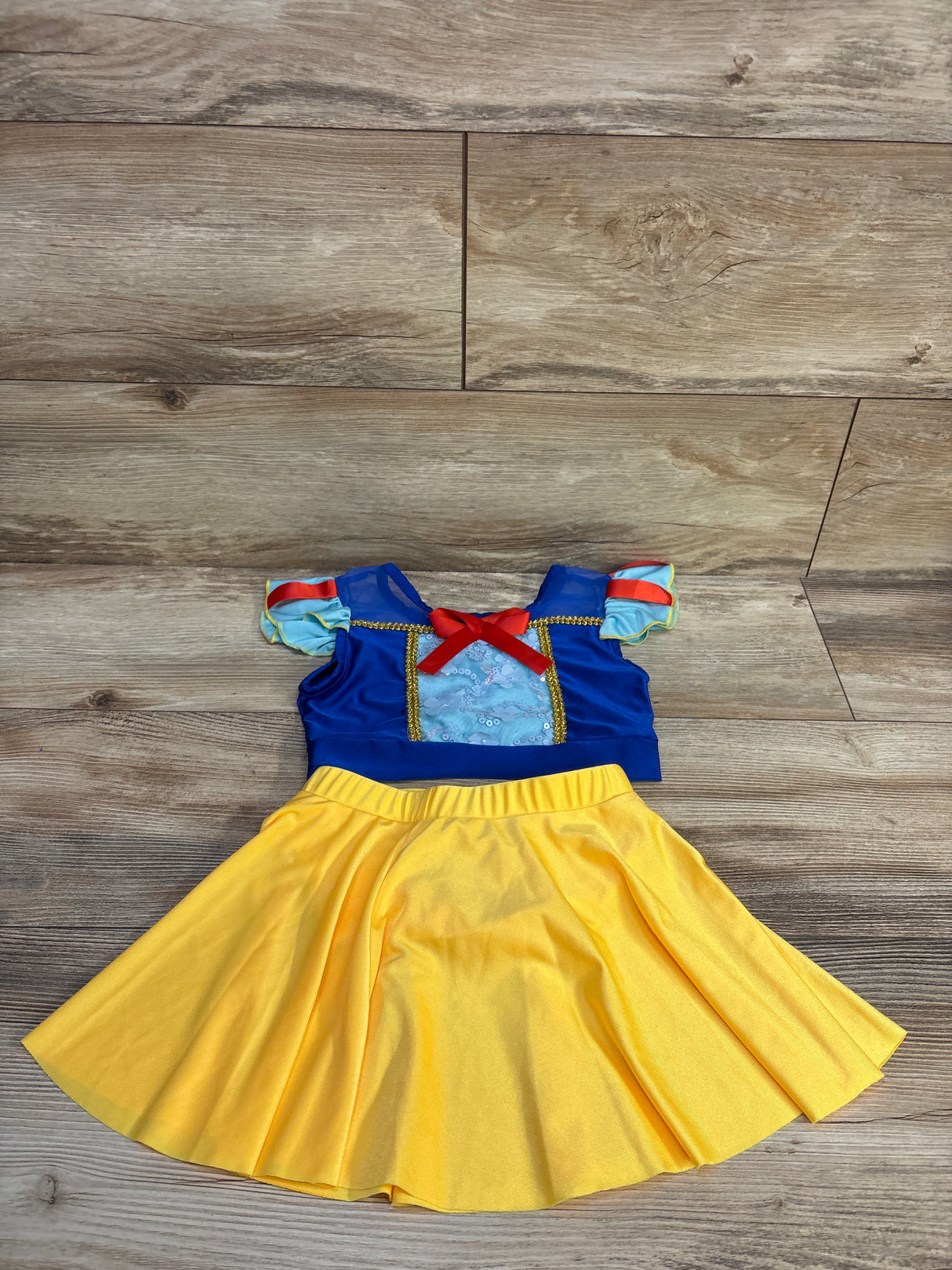 Luo Bei Er 2pc Snow White Swim Suit Set Blue sz 5/6T