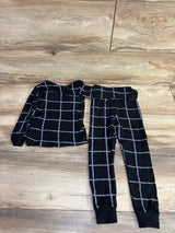 2pc Grid Print Pajama Set Black sz 2T