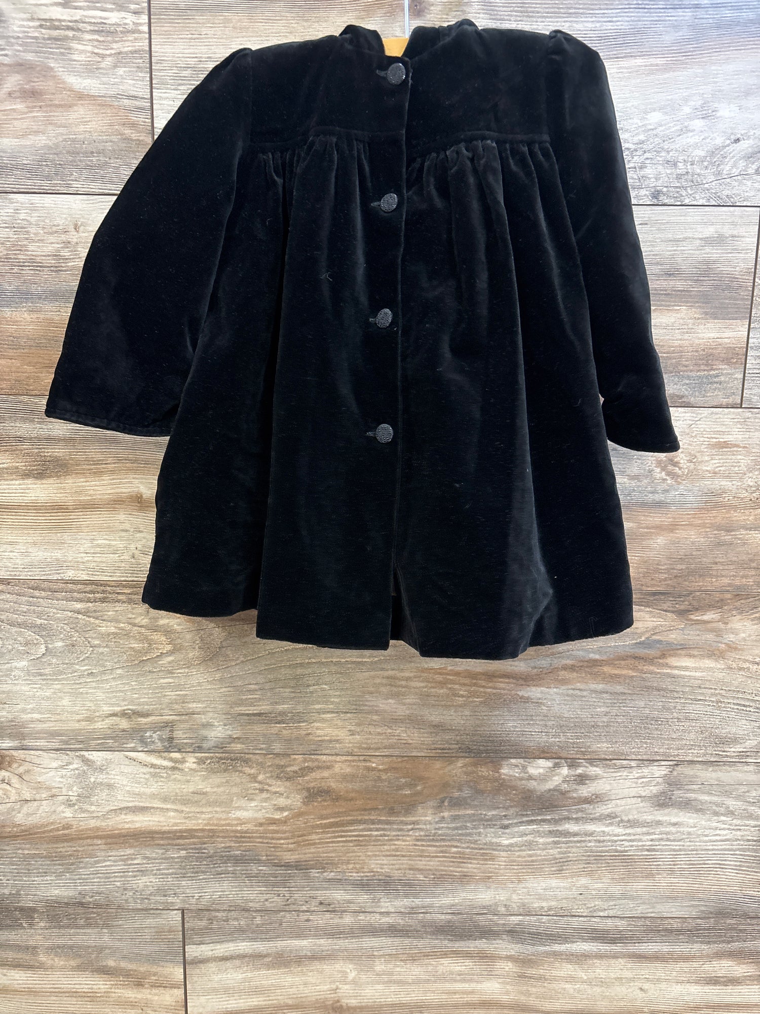 St. Michael from Marks & Spencer Velvet Hooded Button Jacket Black sz 12-18m
