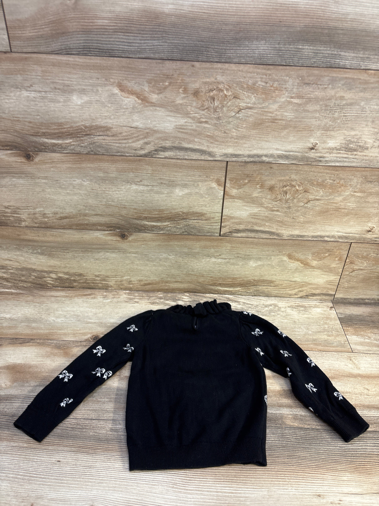 Janie & Jack Bow Puff Sleeve Sweater Black sz 4T