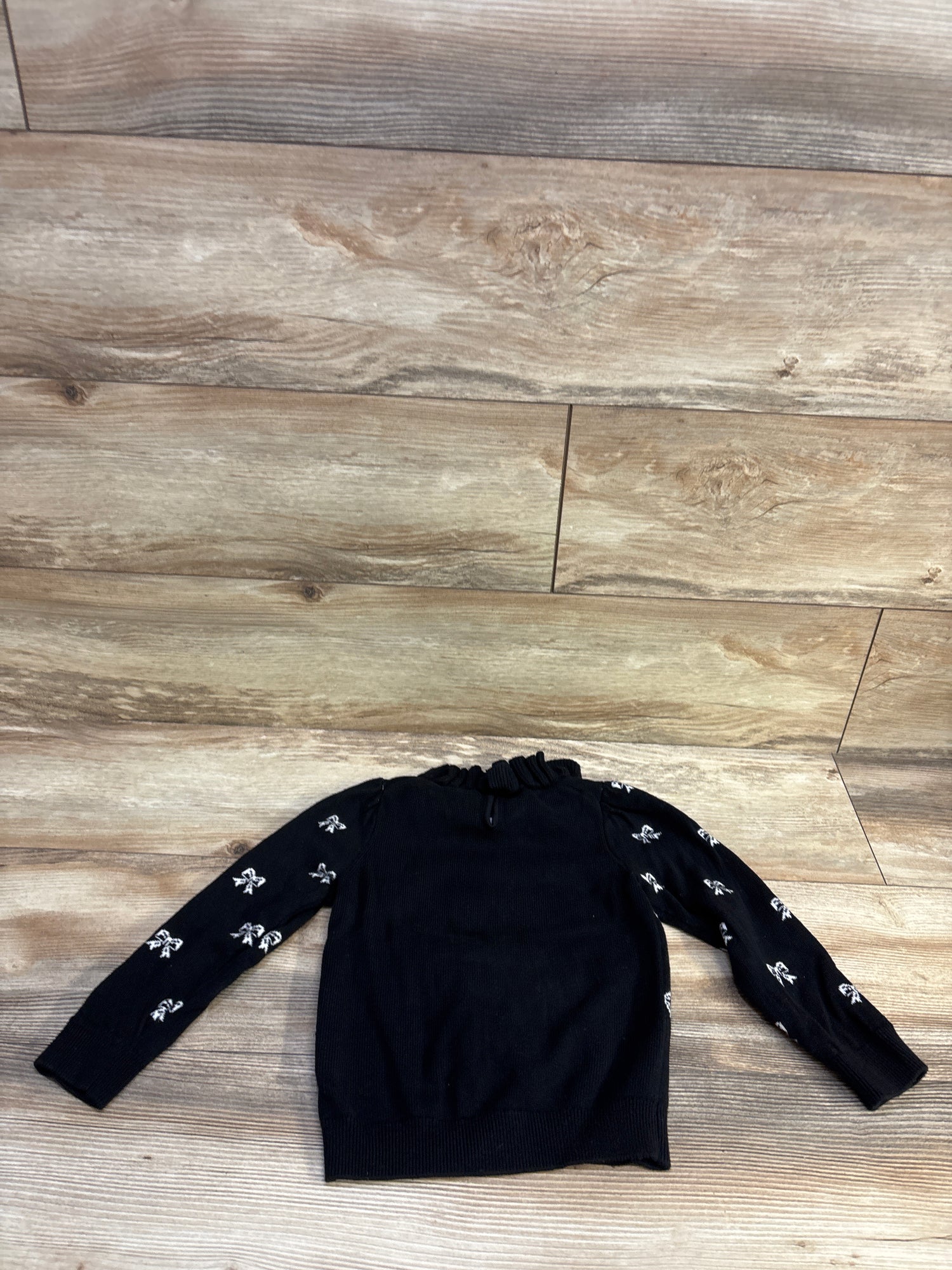 Janie & Jack Bow Puff Sleeve Sweater Black sz 4T