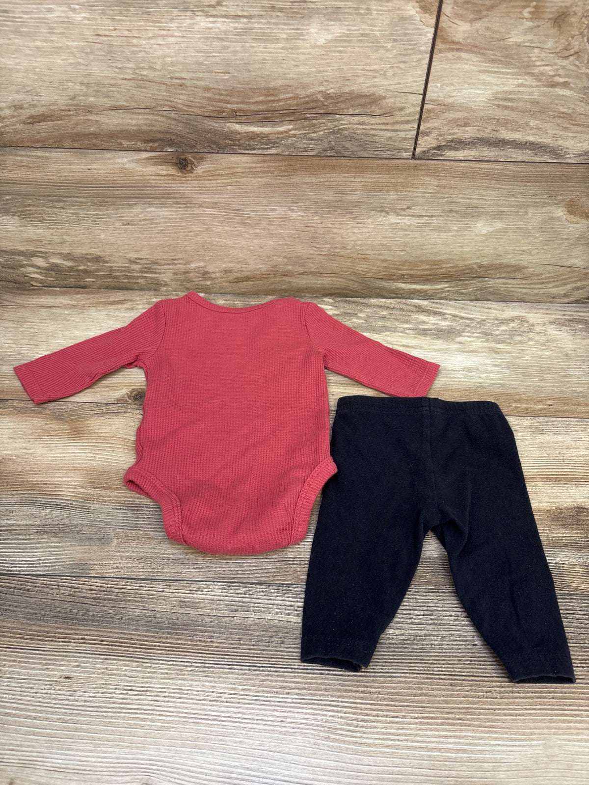 Carter's 2pc Waffle Knit  Bodysuit & Pants Set Red sz 3m