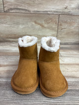 Baby Gap Vegan Suede Sherpa Lined Cozy Boots Cognac Brown sz 4c