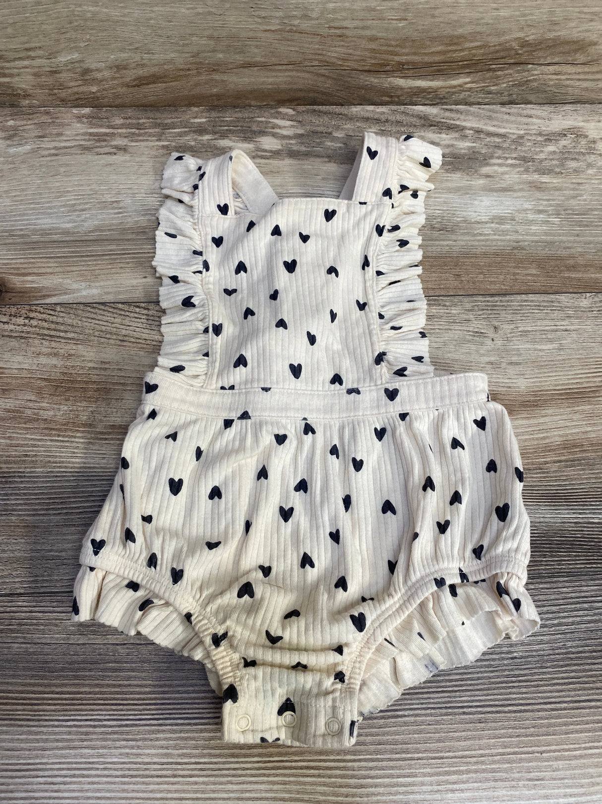 Cat & Jack Heart Print Romper Cream sz 18m