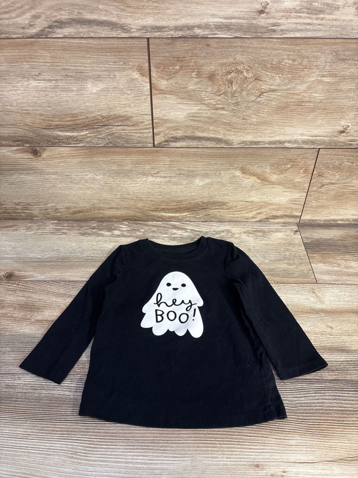 Cat & Jack Hey Boo! Shirt Black sz 2T