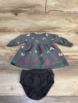 Carter's 2pc Butterfly Print Sweatshirt Dress Grey sz 9m