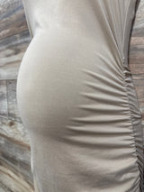 Heart & Hips Bodycon Dress Beige sz Large - Me n Mommy To Be
