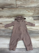 Carter's Waffle Knit Hooded Coverall Brown sz 3m