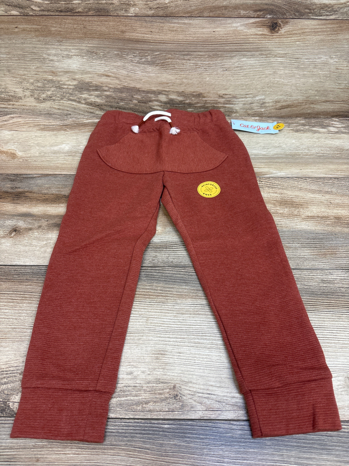 NEW Cat & Jack Ottoman Knit Joggers in Fiery Brown sz 4T