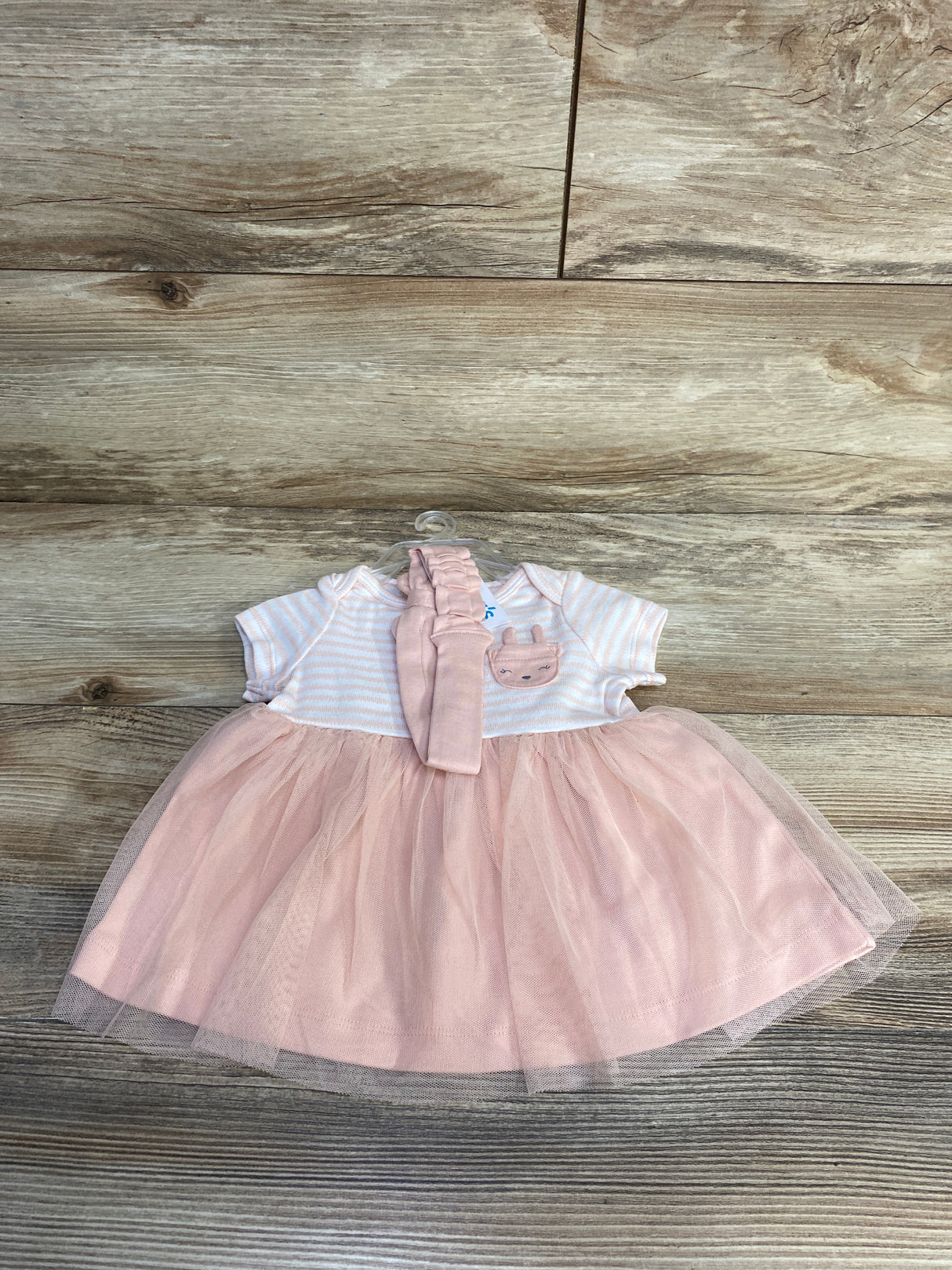 NEW Child Of Mine 3pc Tulle Dress & Bloomers White/Pink sz 0-3m