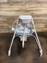 Ingenuity Simple Comfort Compact Swing with Wood Toy Bar - Chambray