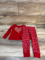 Old Navy 2pc Heart Print Pajama Set Red sz 3T