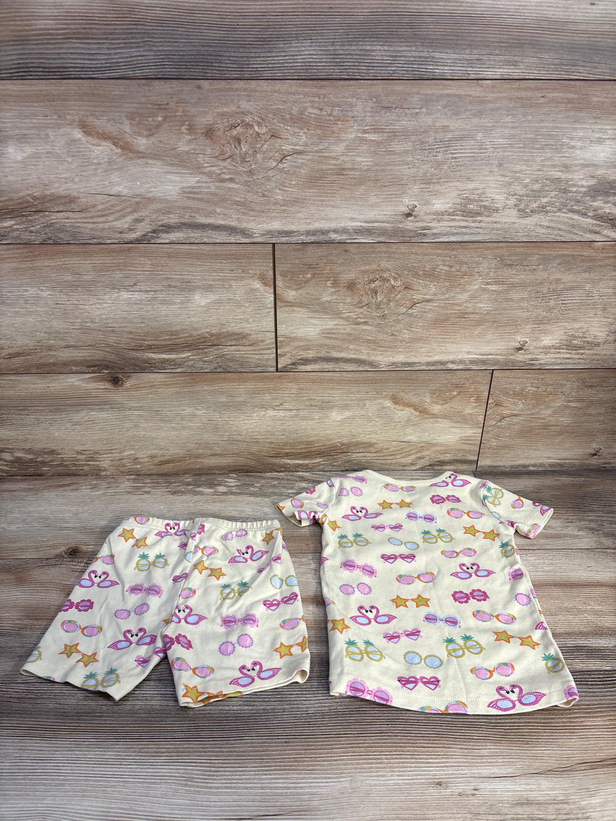 Janie & Jack 2pc Good Night Short Pajama Set in Sunglass Stars Yellow sz 4T