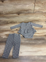Carter's 2pc Waffle Knit Bodysuit & Leggings Set Grey sz 6m