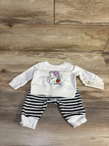 NEW Cat & Jack 2pc Halloween Dog & Cat Trick-Or-Treating Sweatshirt & Jogger Set White sz Newborn