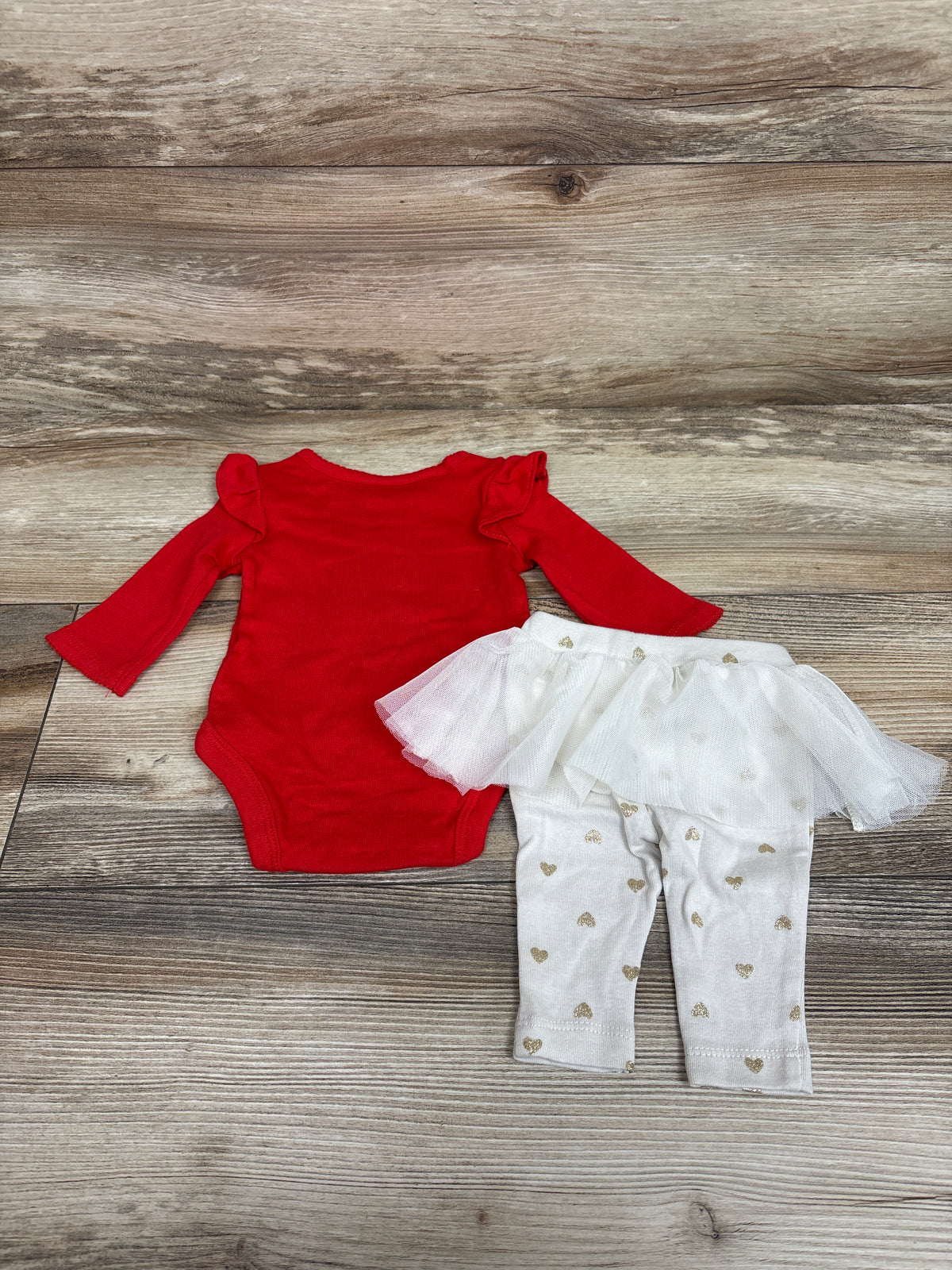 Carter's 2pc Love To Sparkle Bodysuit & Skeggings Set Red sz Newborn