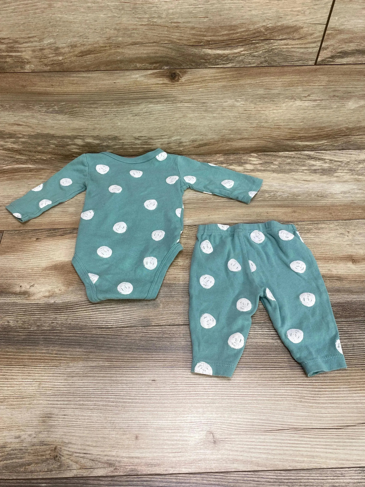 Just One You 2pc Kimono Bodysuit & Pants Green sz 3m