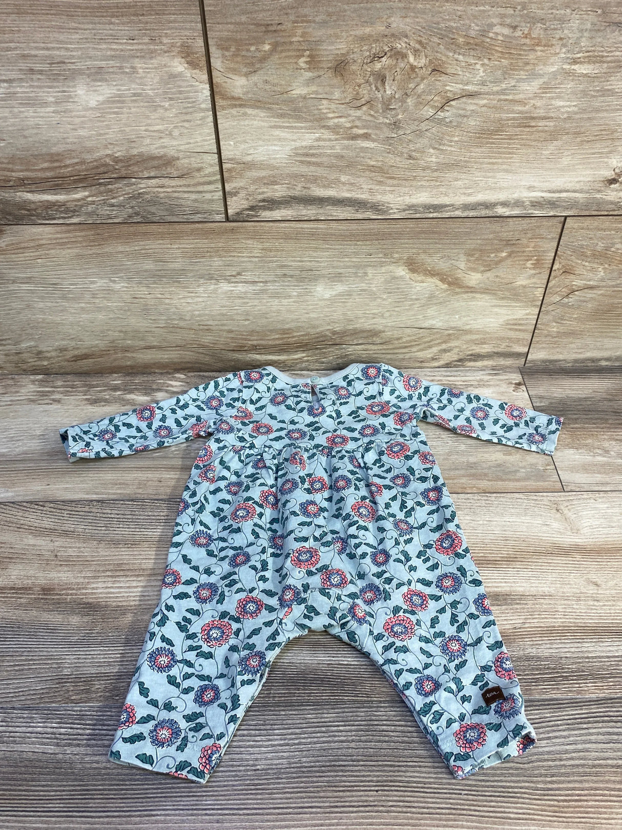 Tea Floral Coverall Green sz 0-3m