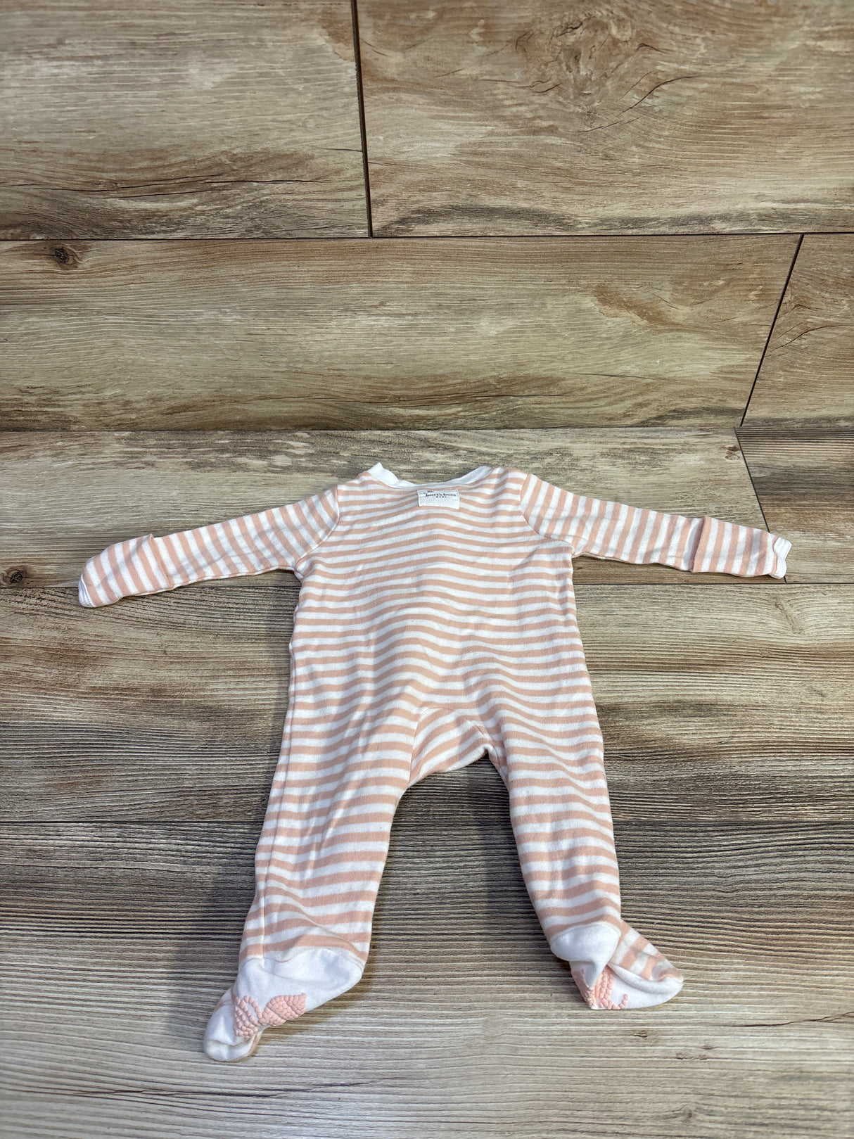 Burts Bees Baby Striped Sleeper White sz Newborn